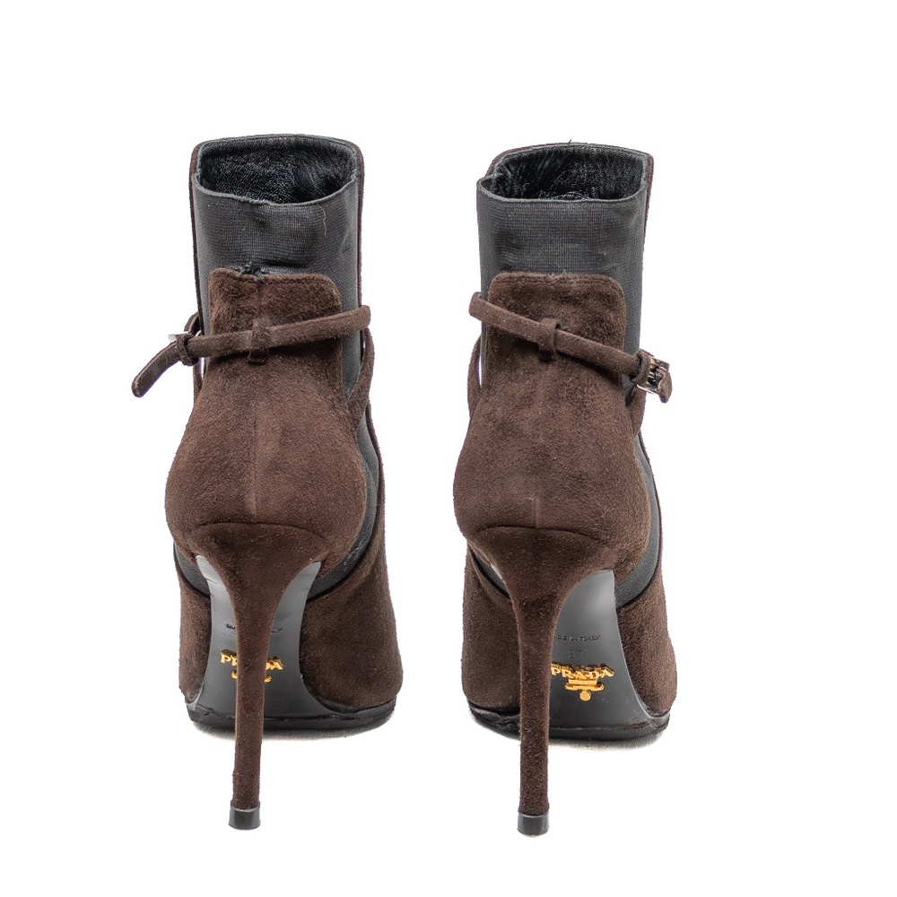 Prada Women's Brown Suede Stiletto Ankle Boots – Size EU 37 (US 6.5 –‎ 7) - Picture 8 of 10
